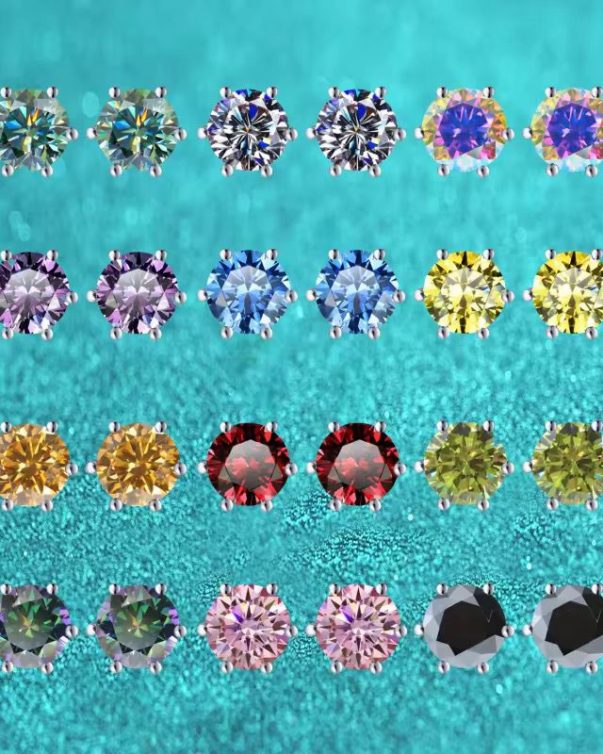 Cubic Four Stud Earrings 6mm