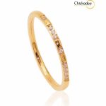 18K Gold Plated CNC Inlay Dainty Stainless Steel Rings