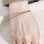 18K Gold Plated Stainless Steel Bamboo Bangle Bracelet - Rose gold
