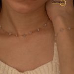 18K Gold Plated Stainless Steel Handmade Pearl Nature Stone Beaded  Bracelet & Necklace Sets style2