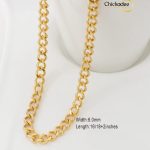 18k Gold Plated Stainless Steel 6mm Cuban Link Gold Chain