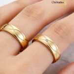 18K Gold Plated Zircon Inlaid Stainless Steel Women Ring