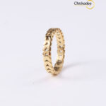 18K Gold plated Stainless Steel Minimal Leaf Ring