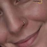 18K Gold Plated titanium Piercing Nose Ring- Thickness : 1.6mm
