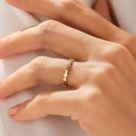 18K Gold Stainless Steel Golden Bead Ring