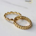 18K Gold plated Stainless Steel Leaf Rings