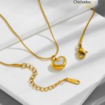 18k Gold Heart Shell Necklace