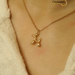 18k Gold Plated Stainless Steel Animal Pet Puppy Charm Balloon Dog Necklace