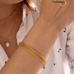 18K Gold Vacuum Electroplated twisted rope and Watch Snake Chain Bracelet