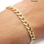 18k gold plated Stainless Steel Cuban Chain Bracelet - 6mm
