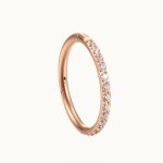 G23 Titanium Rose Gold plated Zircon Nose Ring