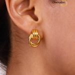 3-Layer Double Color Geometric Hoop Earrings- Oval