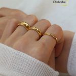 316L Stainless Steel Minimalist Gold Rings