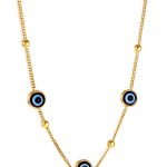 Gold Plated Stainless Steel Triple Evil Eye Necklace