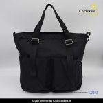 Korean multi-functional hand bill shoulder bag large capacity canvas bag shopping bag- Black