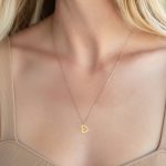 18K Gold Plated Stainless Steel Simple Hollow Sideways Gold Heart Necklace