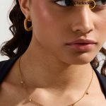 5 Dangling Floating CZ Diamond Station Bead Chain Necklace