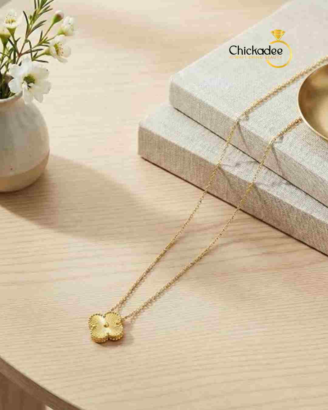 5-Leaf Clover Pendant Necklace4 (7) Classic Clover Necklace & Bracelet 9mm - Image 1