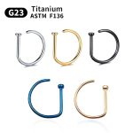18K Gold Plated titanium Non Pierced Nose Ring