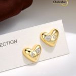 925 Sterling Silver Love Earrings with CZ Heart Stud Set