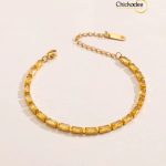 Luxury Baguette Birthstone Cubic Zirconia Bracelet- yellow
