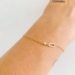 925 Sterling Silvery Geometric Oval Pendant Bracelet