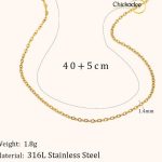 Chain Necklace with Textured Interlocking Links for Lady