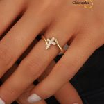 Dainty Opal Cross Religious Minimalist Ring