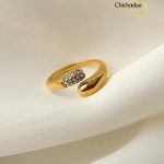 Elara Gold Zircon Adjustable Ring