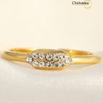 Elegant Gold-Plated Silver Ring with Zircon - Adjustable