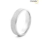 Engagement Dull Polish Sand Surface Finished Ring 6mm silver