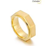 European and American Stainless Steel Boyfriend Combination Ring Gold