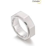 European and American Stainless Steel Boyfriend Combination Ring silver