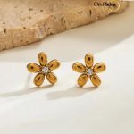 Flower Horse Eye Stud Earrings