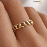 Gold Curb Chain Ring