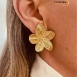Gold-Plated Floral Stud Earrings
