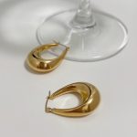 Gold Plated Stainless Steel Chunky Open Hoops earring
