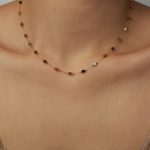 Gold Plated Stainless Steel Colored Crystal Beads Stainless Steel Necklace & Bracelet