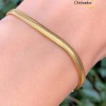 Gold Snake Chain Bracelet- Round Snake Chain