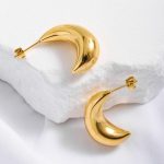 Water Drop Stud Earrings- Gold