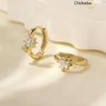 High Quality S925 Sterling Silver CZ Hoop Huggie Earrings