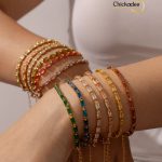 Luxury Baguette Birthstone Cubic Zirconia Bracelet