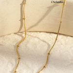 Mini Textured Beaded Dainty Gold Chain