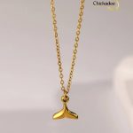 Mini fish tail pendant necklace