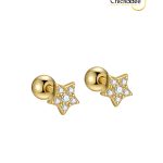 Minimalist 925 Sterling Silver  Pentagram Cz Korean