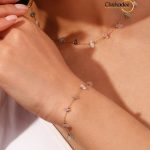 Natural Stone Gemstone Beaded Necklace and Bracelet Set