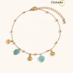 Natural Stone Shell Charm Anklet