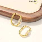 Pearl Hoop Earrings Saint Valentin Gift U Shape