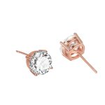 Rose Gold Cubic Zirconia Four Prong Claw Stud Earrings