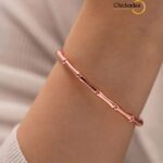 Rose gold Plated Stainless Steel Bamboo Bangle